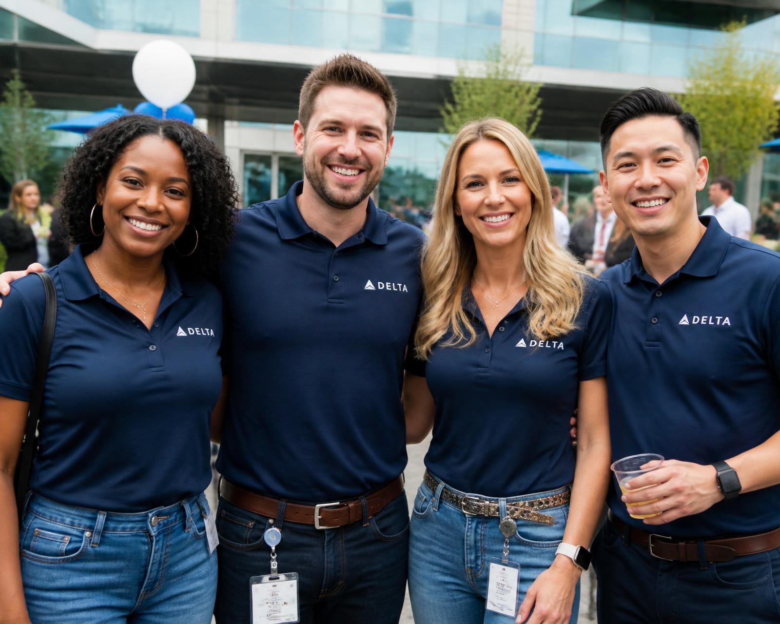 Corporate team in matching embroidered branded polos by CC Print